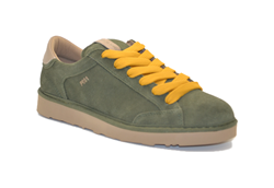 SCARPA ALLACCIATA P001 UOMO IN SUEDE MILITARY GREEN YELLOW